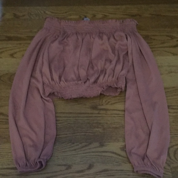 H&M off the shoulder pink top - Picture 2 of 3